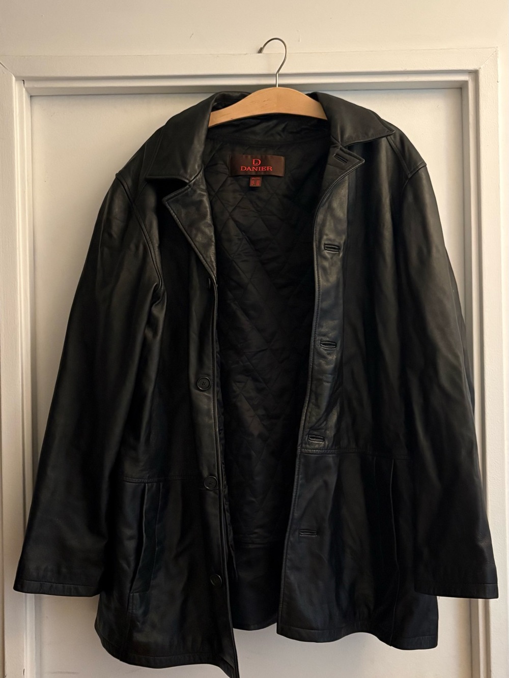 Danier Black Leather Trench Coat
